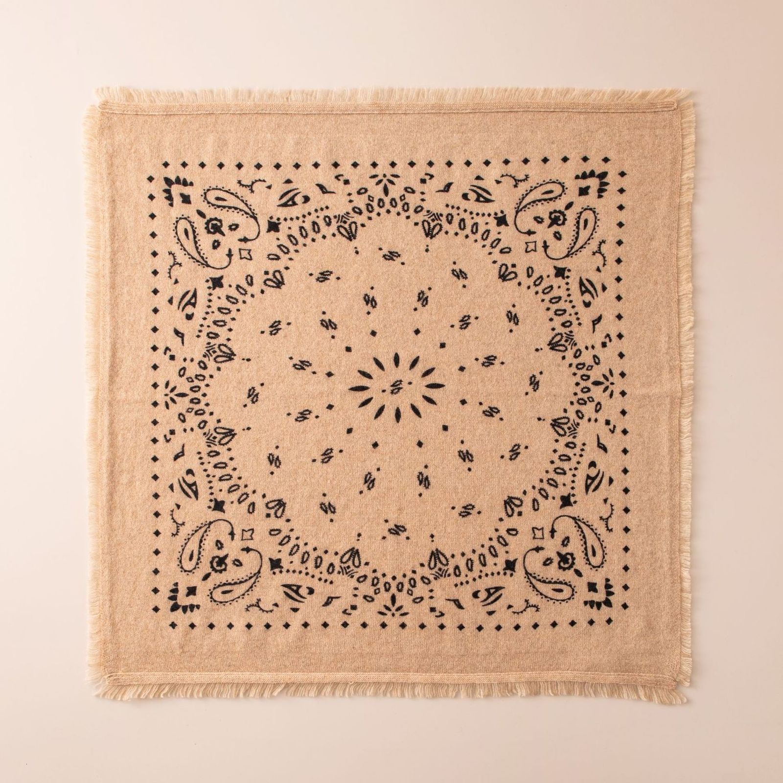 Womens Fringe Trim Bandana Paisley Print Square Scarf Stylish Date Night 2026 Female Vacation Fashion Accessory 260415 - view 6