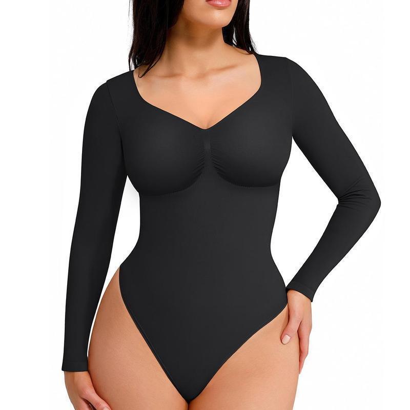 Y2K Seamless ShapewearTummy Control Sculpting Bodysuit Long Sleeve Shapewear Bodysuit Seamless Tummy Control Bodysuits - view 9
