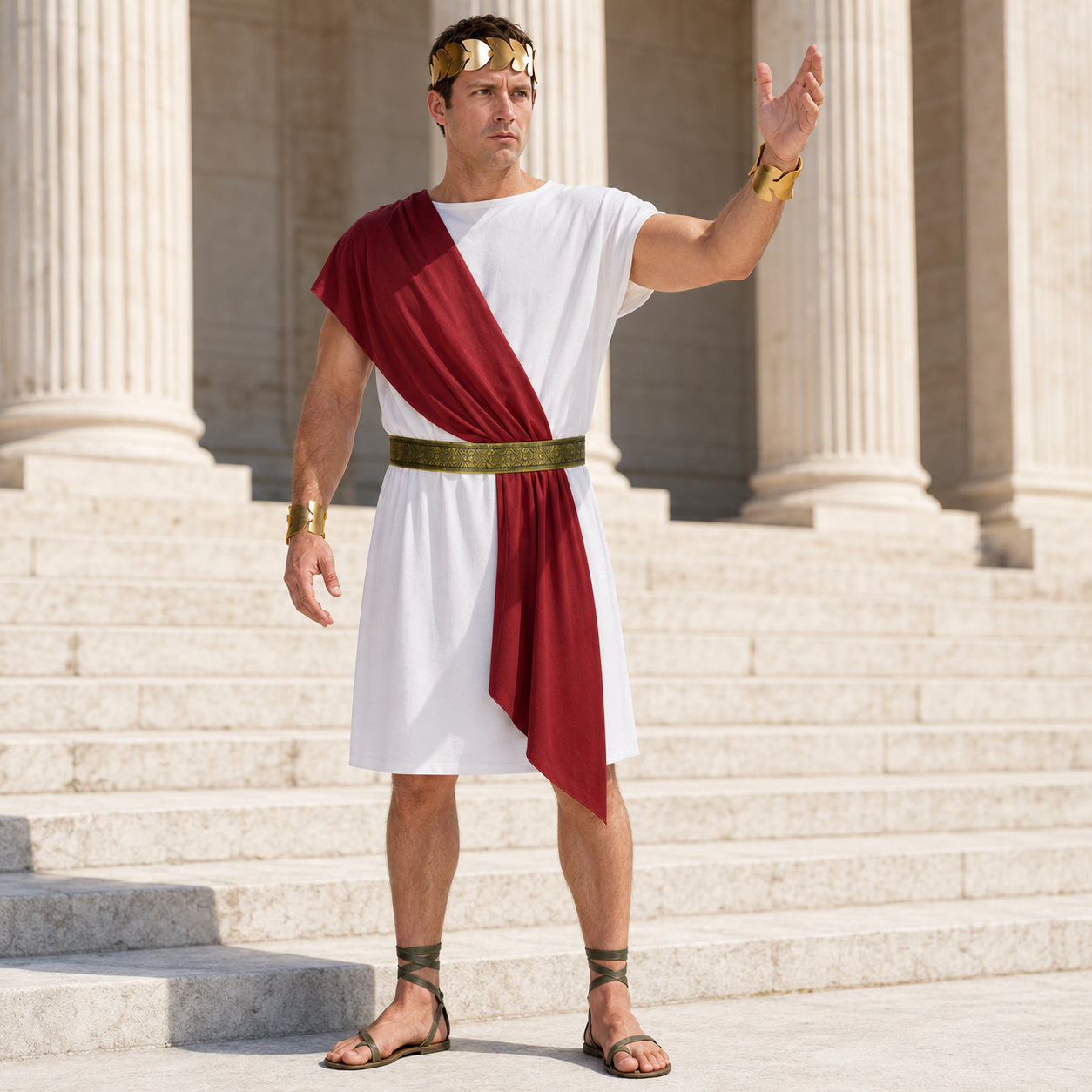 Halloween costume Greek mythology unisex children's clothing white Roman carnival performance outfit toga robe long robe240824 - view 3
