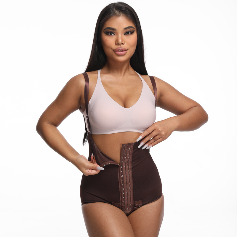 Detachable Strap Waist Trainer Bodysuit Post-Surgery Shapewear With Shoulder Straps Waist Cincher, Abdominal Compression Garment Body-Shaping Garment - view 6