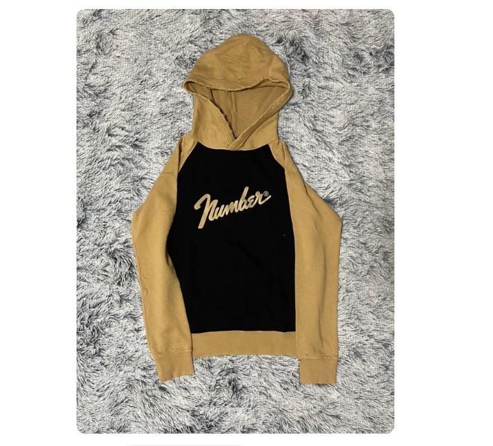 Men's Hoodies 2026 Number Nine The High Streets Cotton Vintage Hoodie Hip-hop Pure Black Cracked WY1538 - view 7