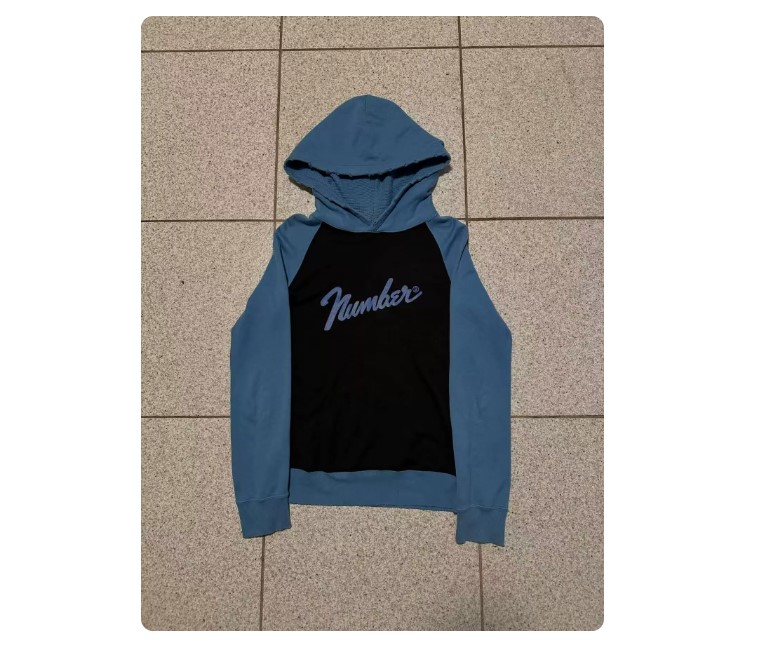 Men's Hoodies 2026 Number Nine The High Streets Cotton Vintage Hoodie Hip-hop Pure Black Cracked WY1538 - view 5