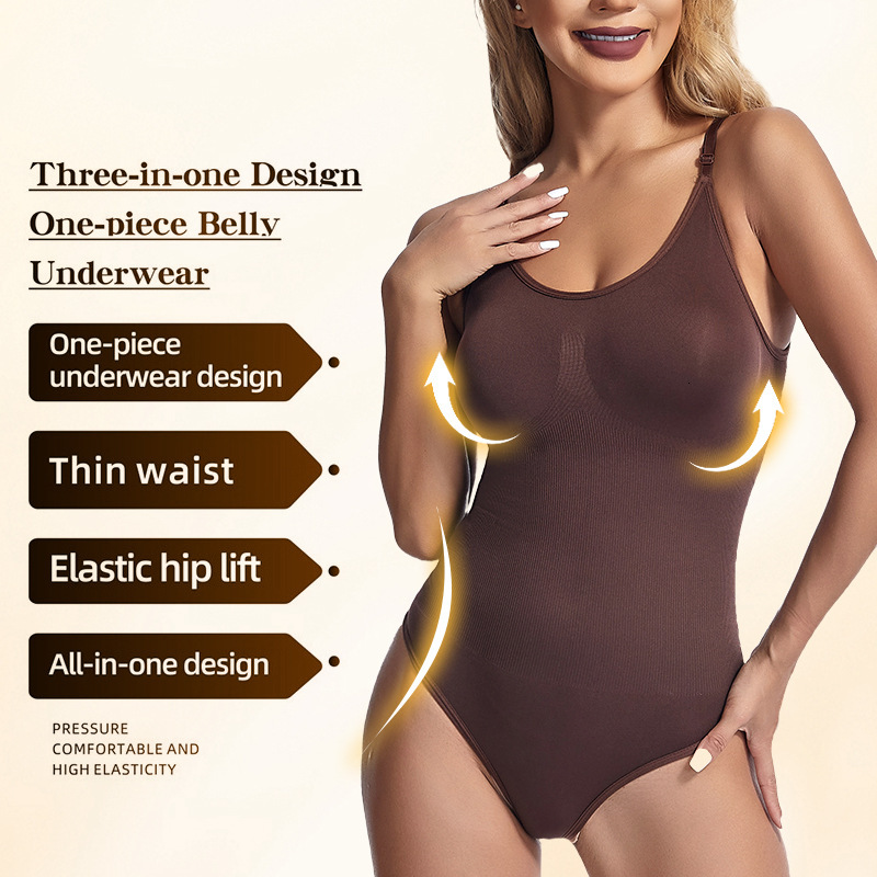 Seamless Shapewear For Women, Featuring A Tummy-Control, Hip-Lifting, And Body-Shaping Design, With Elastic, Tight-Fitting, And A Halter-Neck, Thong-S - view 9