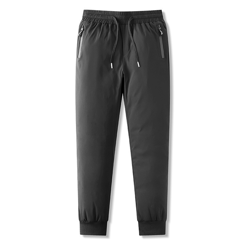 Autumn And Winter High-Quality White Duck Down Cotton Pants Solid Color Windproof Rain Drawstring Pants Fashion Men 240914 - view 3