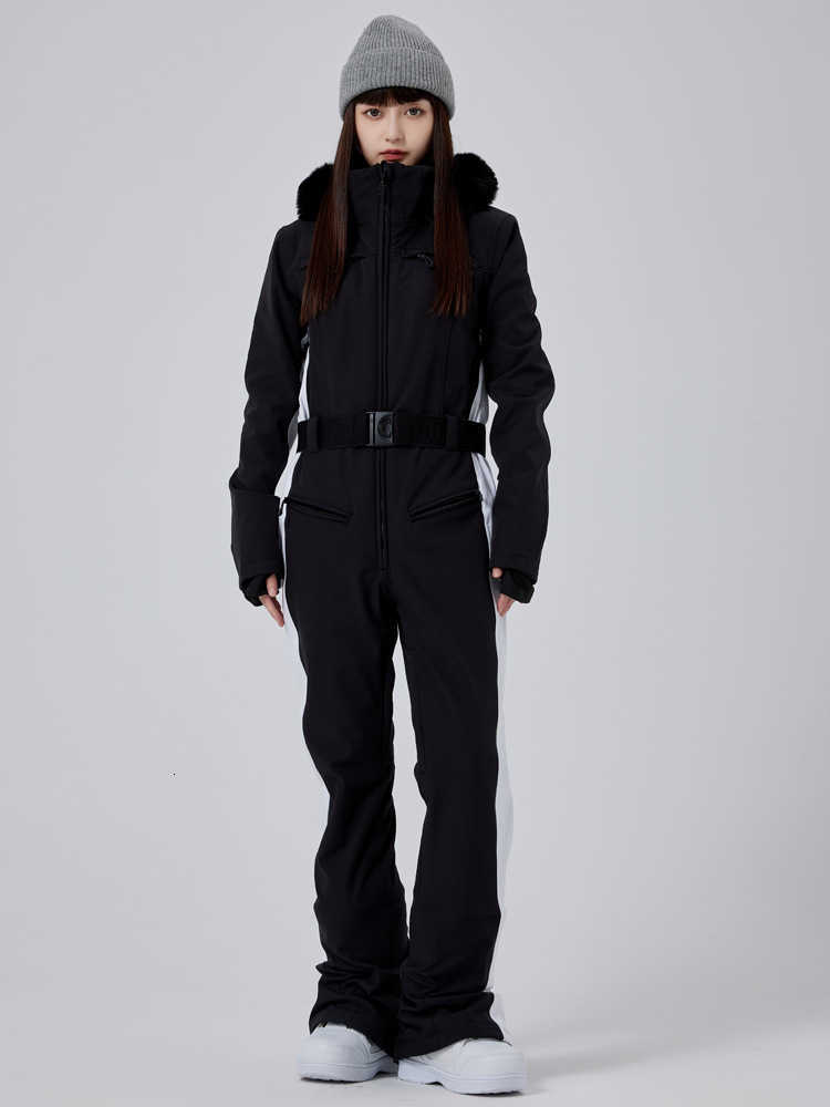 Suit Fashion Ski Patchwork Women's Warm Hooded Zipper Belt Full Sleeve Slim Jumpsuit Lady New Winter Casual Ski Clothing 2026 C260829 - view 5