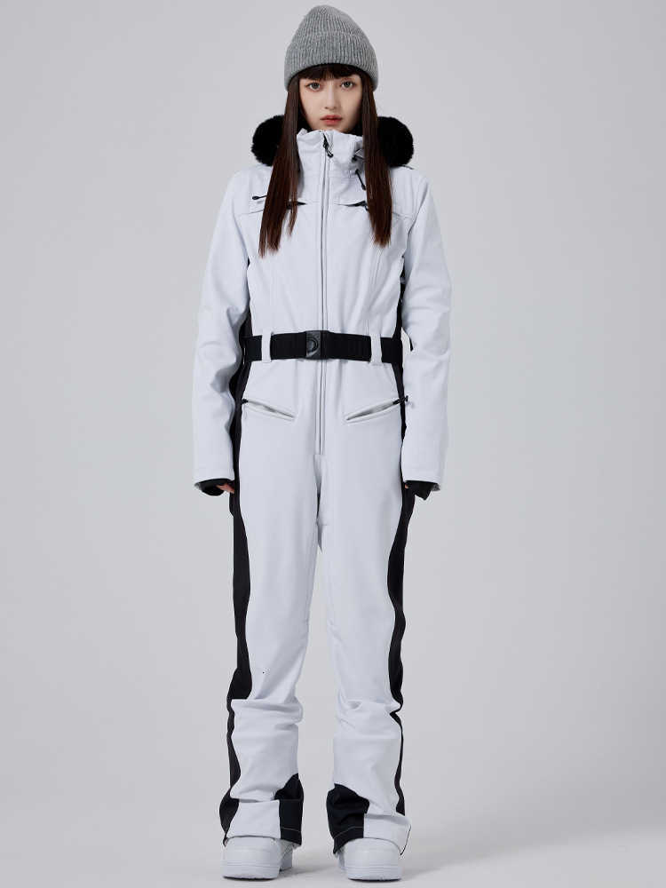 Suit Fashion Ski Patchwork Women's Warm Hooded Zipper Belt Full Sleeve Slim Jumpsuit Lady New Winter Casual Ski Clothing 2026 C260829 - view 4