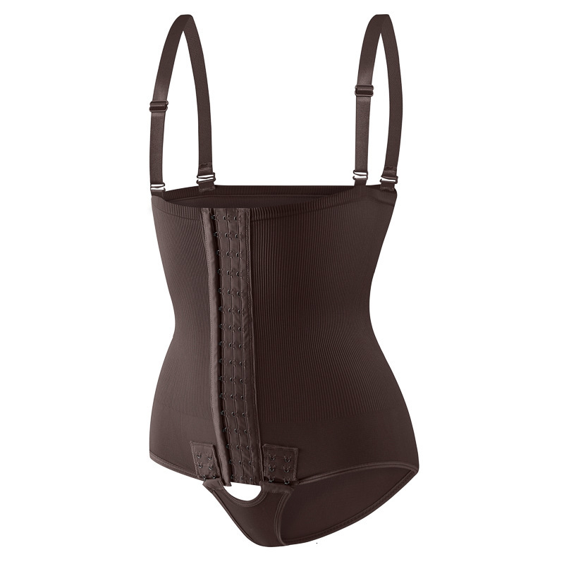 Detachable Strap Waist Trainer Bodysuit Post-Surgery Shapewear With Shoulder Straps Waist Cincher, Abdominal Compression Garment Body-Shaping Garment - view 8