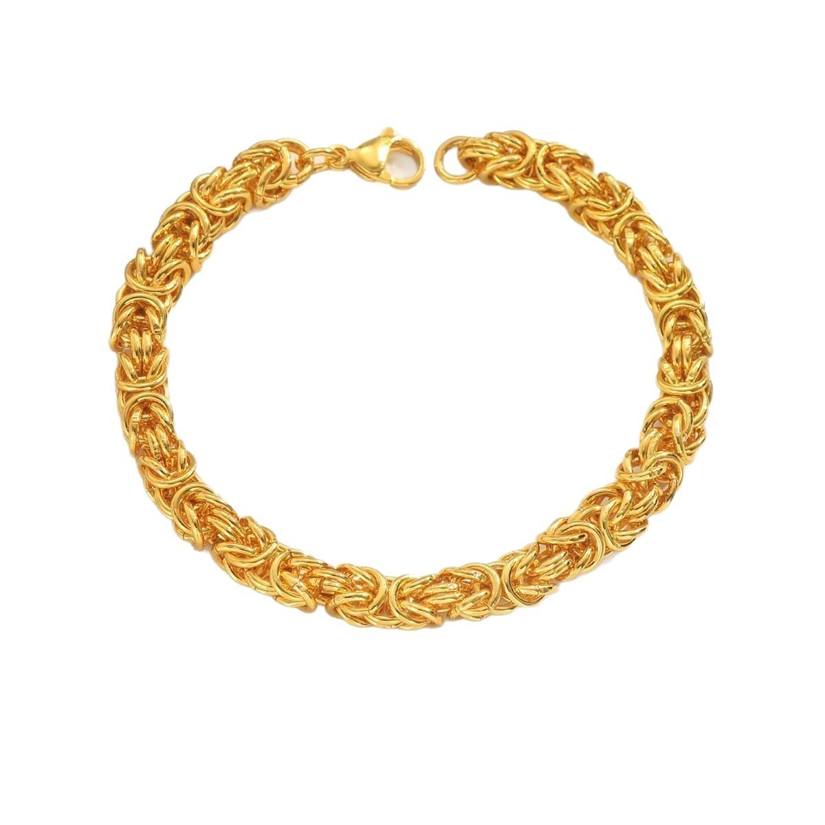 Metal Style Handwoven Bold Unisex Wide Dragon Bone Chain Interlocking Personality Bracelet251028 - view 6