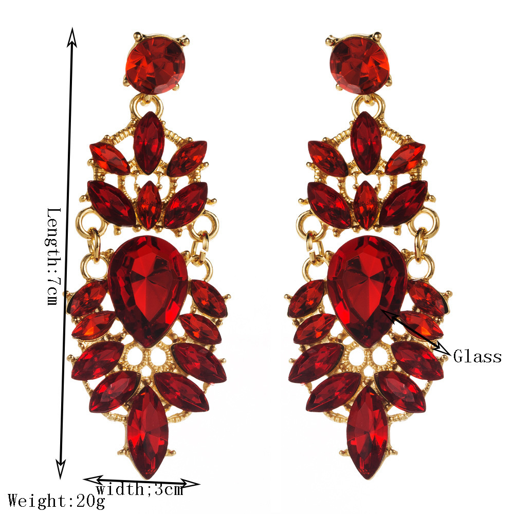 Long Dangle Earrings Rhinestone Claw Big GlassRhinestones Drop Earring for bride Wedding Jewelry y Shiny Women Earing Gift 260828