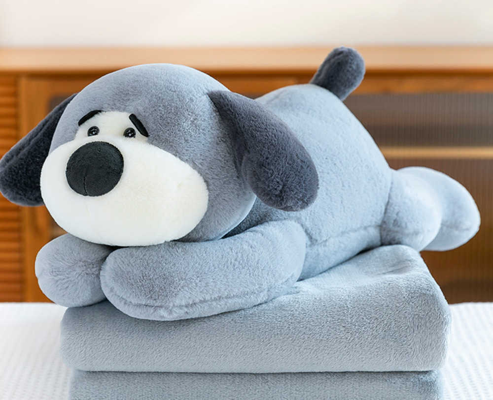 Dog-shaped throw blanket for babies - soft plush toy for children's nap time, dog-shaped pillow for lying down S261013 - view 4