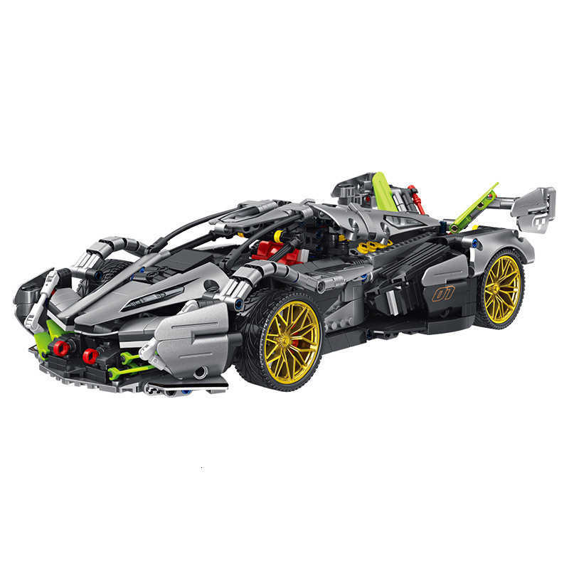 Static display of Penrose 673001V12 sports car 1:14 Senna racing car model building block toy J261013 - view 4