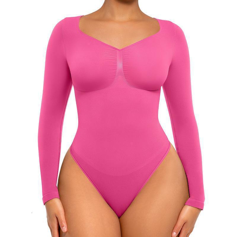 Y2K Seamless ShapewearTummy Control Sculpting Bodysuit Long Sleeve Shapewear Bodysuit Seamless Tummy Control Bodysuits - view 3