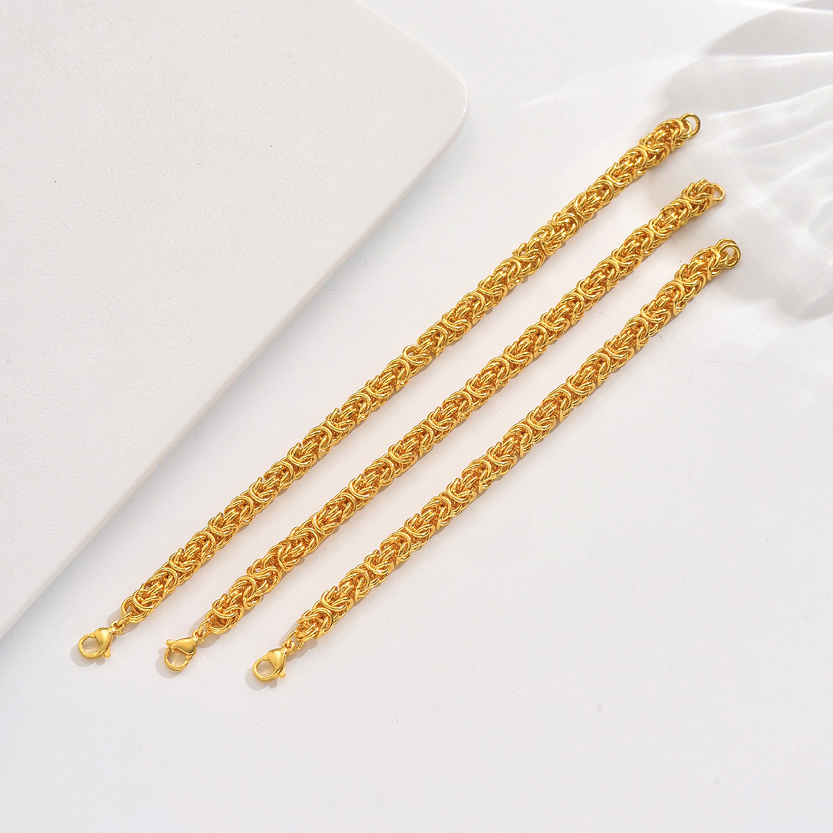 Metal Style Handwoven Bold Unisex Wide Dragon Bone Chain Interlocking Personality Bracelet251028