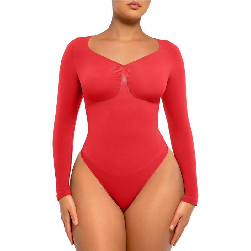 Y2k Seamless Shapewear V Neck Bodysuit Shapewear Plus-Size Butt-Lifting Seamless Shapewear For Women, Tummy Control Bodysuit - view 8