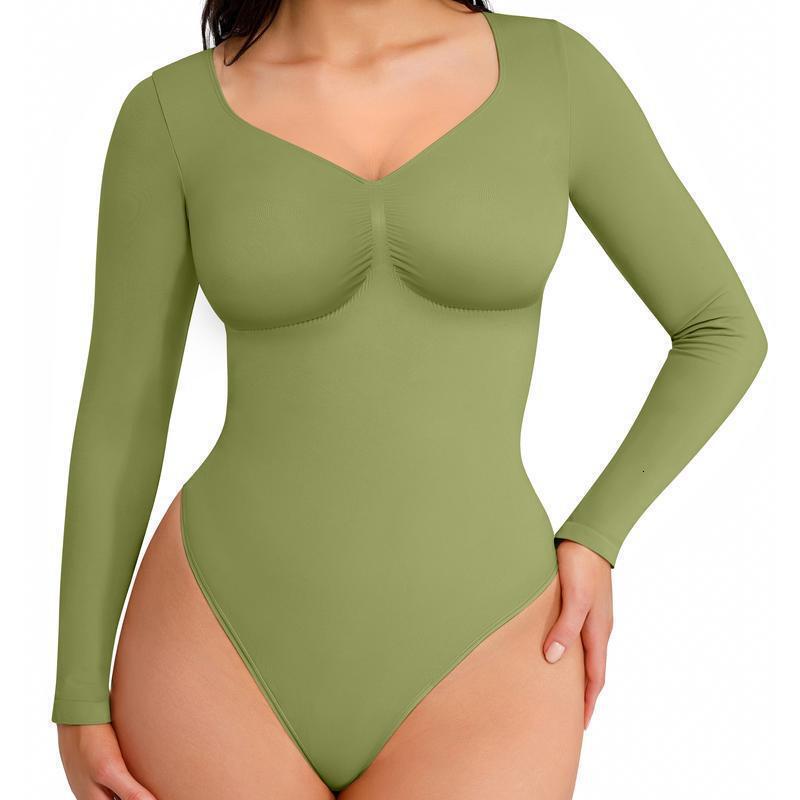 Y2K Seamless ShapewearTummy Control Sculpting Bodysuit Long Sleeve Shapewear Bodysuit Seamless Tummy Control Bodysuits - view 9