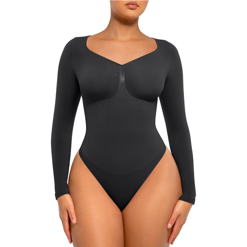 Y2k Seamless Shapewear V Neck Bodysuit Shapewear Plus-Size Butt-Lifting Seamless Shapewear For Women, Tummy Control Bodysuit - view 9