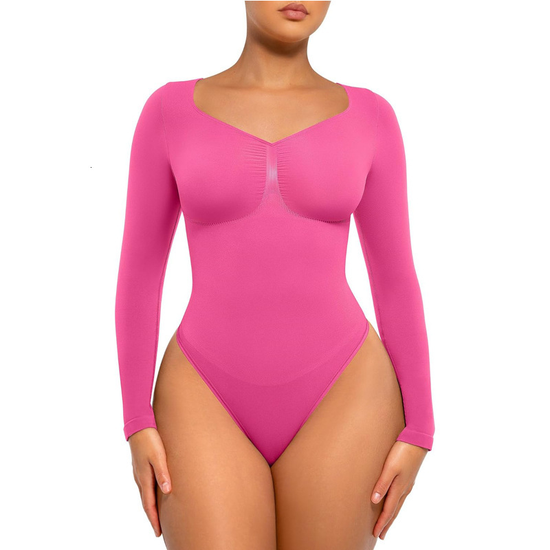 Y2k Seamless Shapewear V Neck Bodysuit Shapewear Plus-Size Butt-Lifting Seamless Shapewear For Women, Tummy Control Bodysuit - view 7