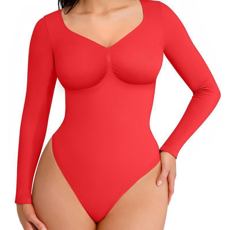 Y2K Seamless ShapewearTummy Control Sculpting Bodysuit Long Sleeve Shapewear Bodysuit Seamless Tummy Control Bodysuits - view 4