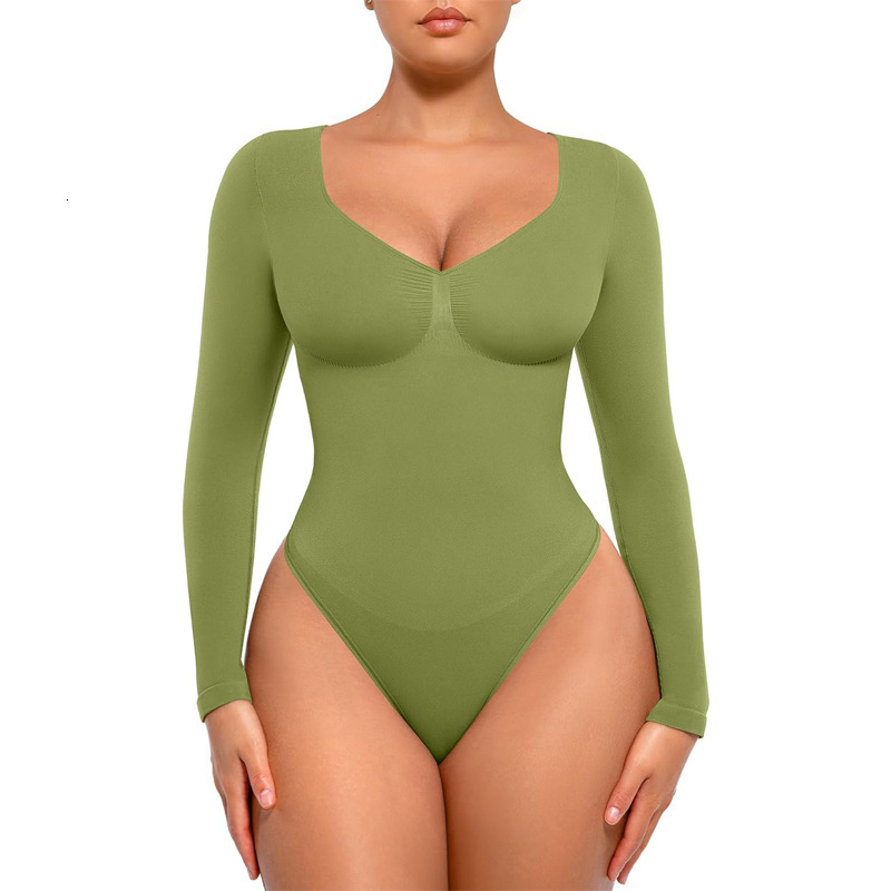 Y2k Seamless Shapewear V Neck Bodysuit Shapewear Plus-Size Butt-Lifting Seamless Shapewear For Women, Tummy Control Bodysuit - view 5