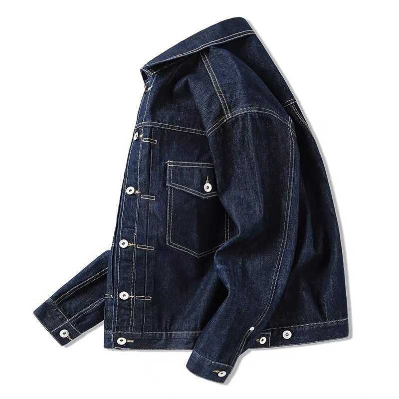 Men's Black Denim Jacket, 2025 Trendy Hong Kong Style Workwear Coat, American Vintage Outwear for Spring, Autumn & Winter L260807 - view 3