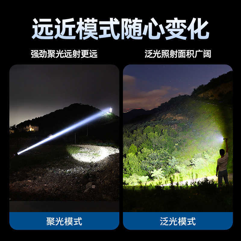 Strong Light White Laser LEP Flashlight Type C Rechargeable Long Range Zoomable Lamp for Outdoor Adventure Camping Hiking Z260228 - view 4