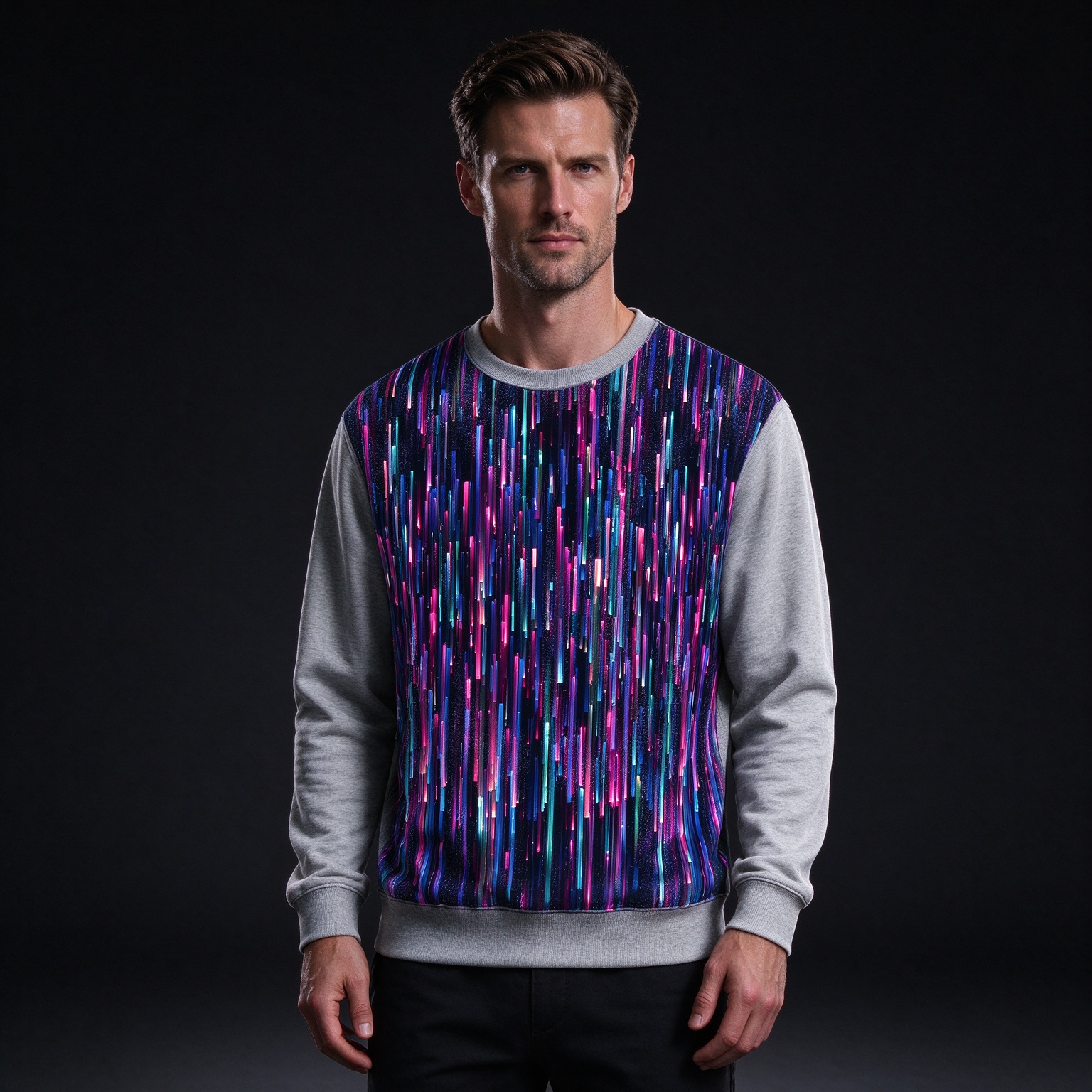 Men's Long-Sleeve Hoodies, Unique-Print Crewneck Tops - view 5
