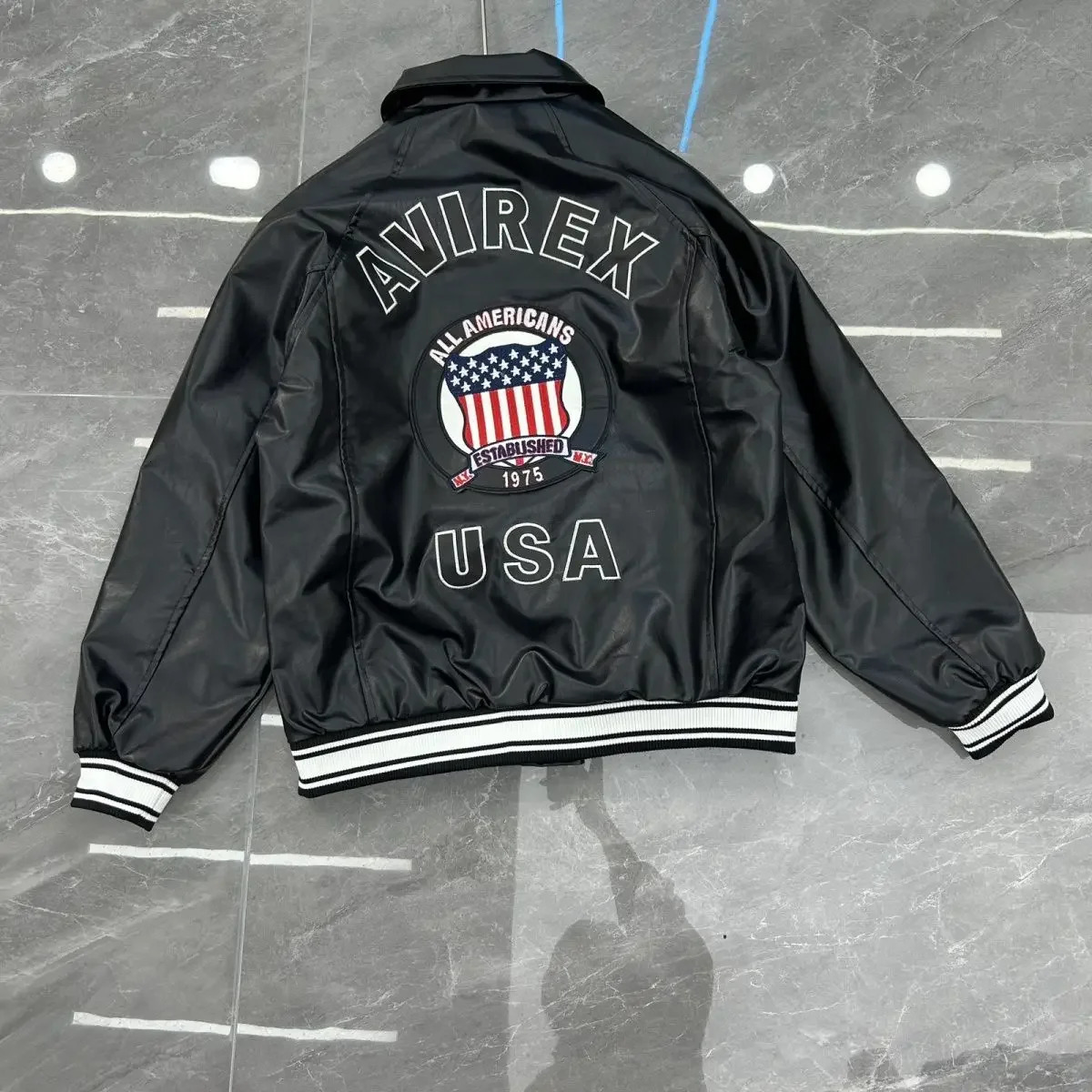 Hip hop american functional style letter embroidered leather jacket loose couple short winter jacket men y2k men clothing 260817 - view 5