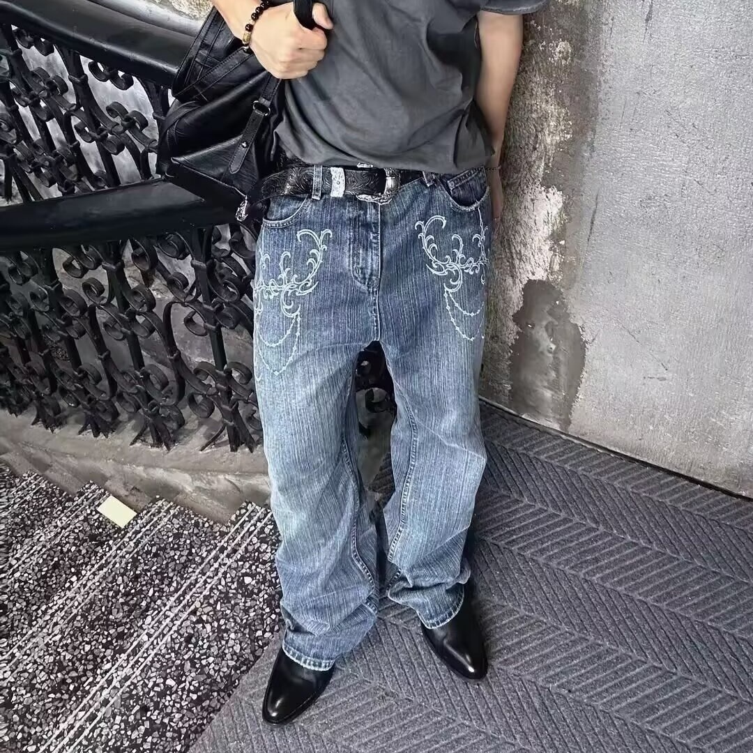 American-style washed boyfriend wide-leg jeans 2026 autumn collection loose-fitting slimming casual floor-length pants 260626