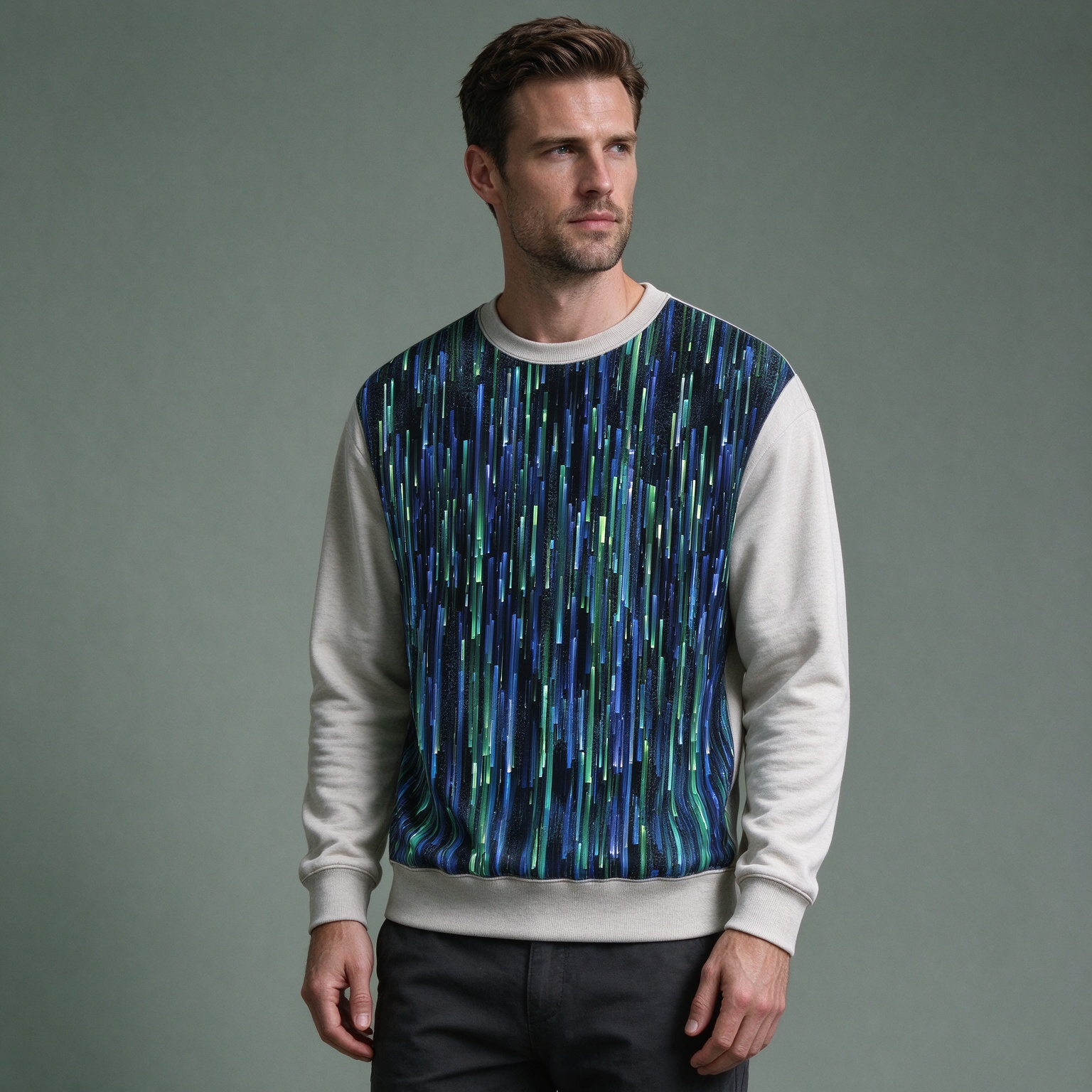 Men's Long-Sleeve Hoodies, Unique-Print Crewneck Tops - view 9