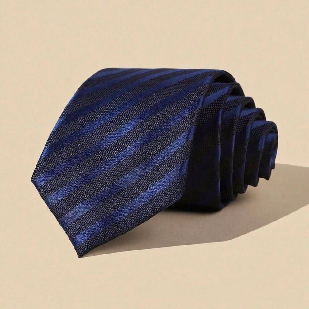 navy blue series tie for men highend niche design commuting suit accessory wedding groom groomsmen group - view 3