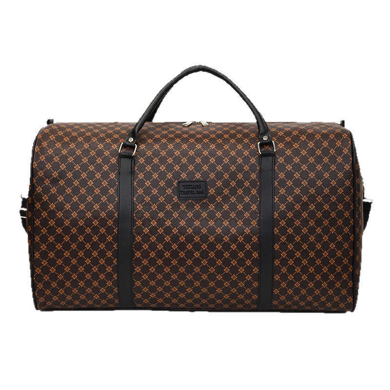 Reversible old-style short-distance travel bag, fashionable leather handbag for storage, travel bag with large capacity and separate compartments H261 - view 5