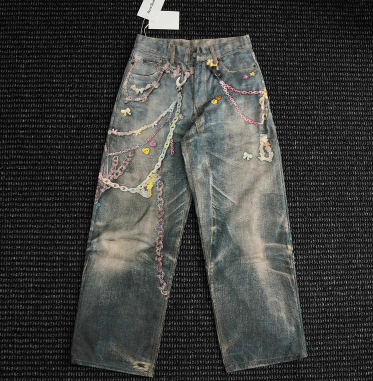 AC popular and powerful digital laser printing water-wash distressed denim Q261014 - view 3
