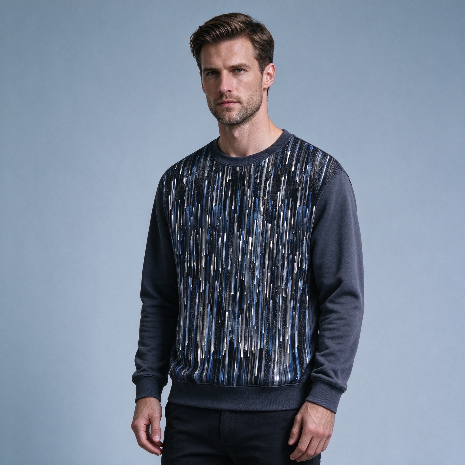 Men's Long-Sleeve Hoodies, Unique-Print Crewneck Tops - view 3