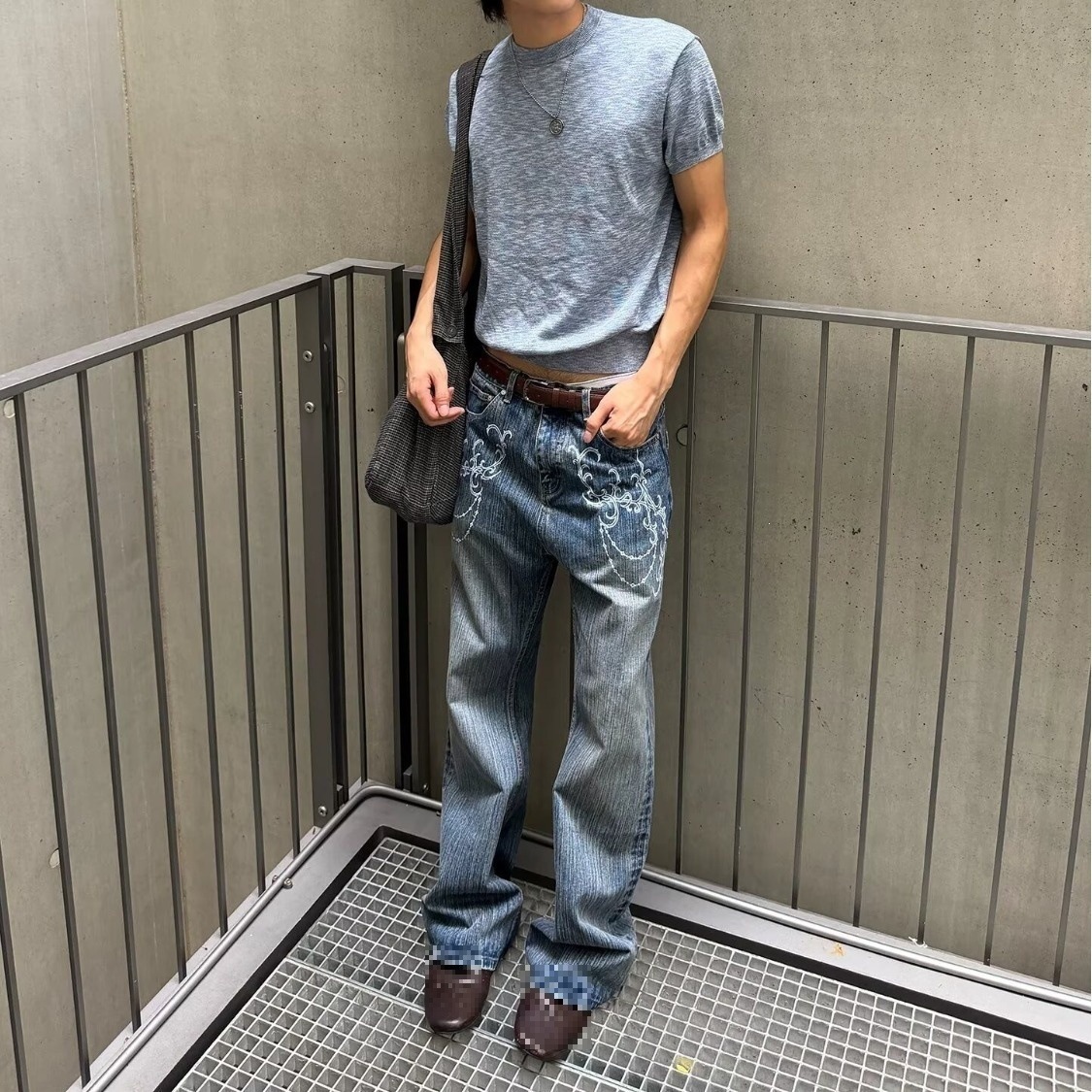 American-style washed boyfriend wide-leg jeans 2026 autumn collection loose-fitting slimming casual floor-length pants 260626 - view 5