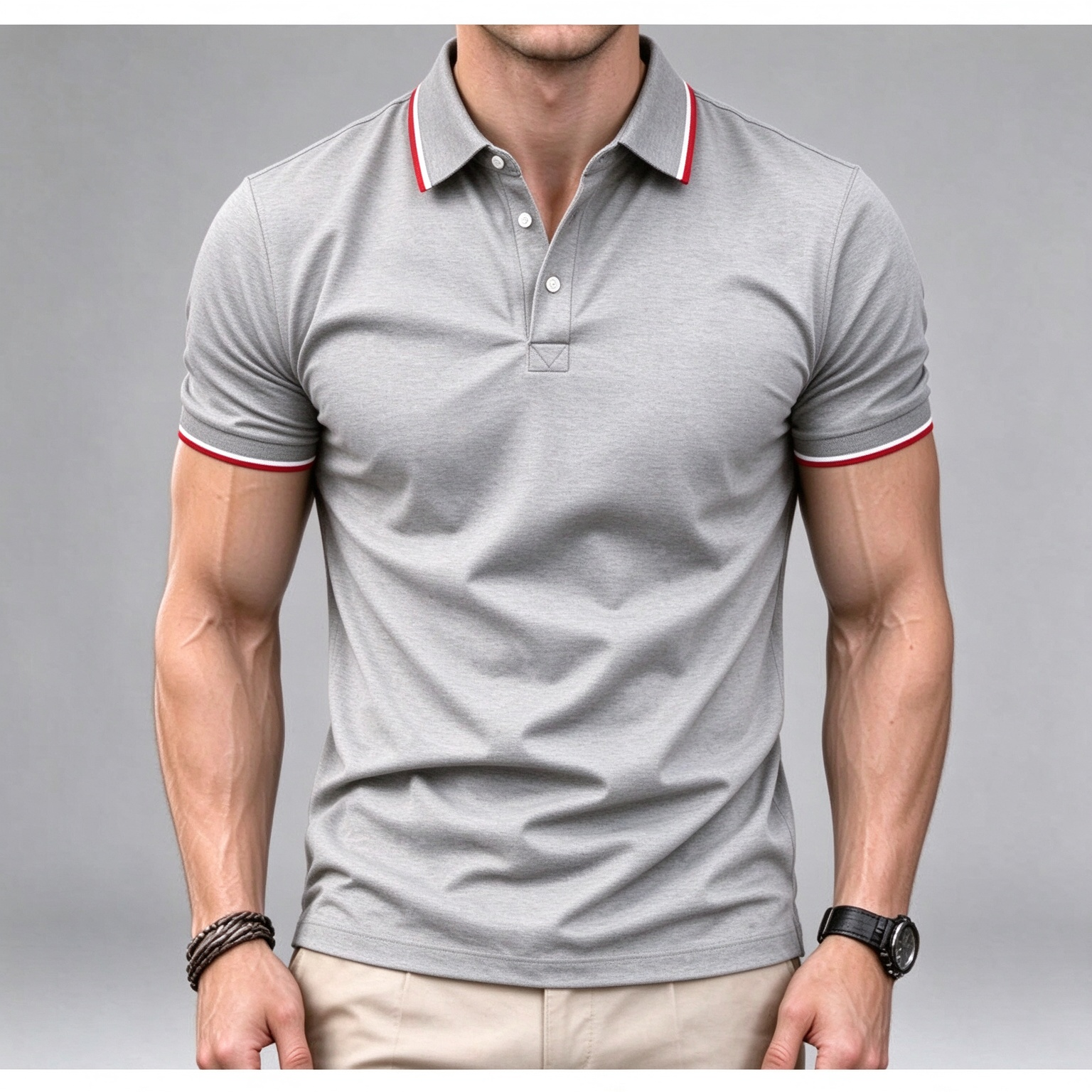 summer men fashion and casual short sleeve printed polo shirt - view 9