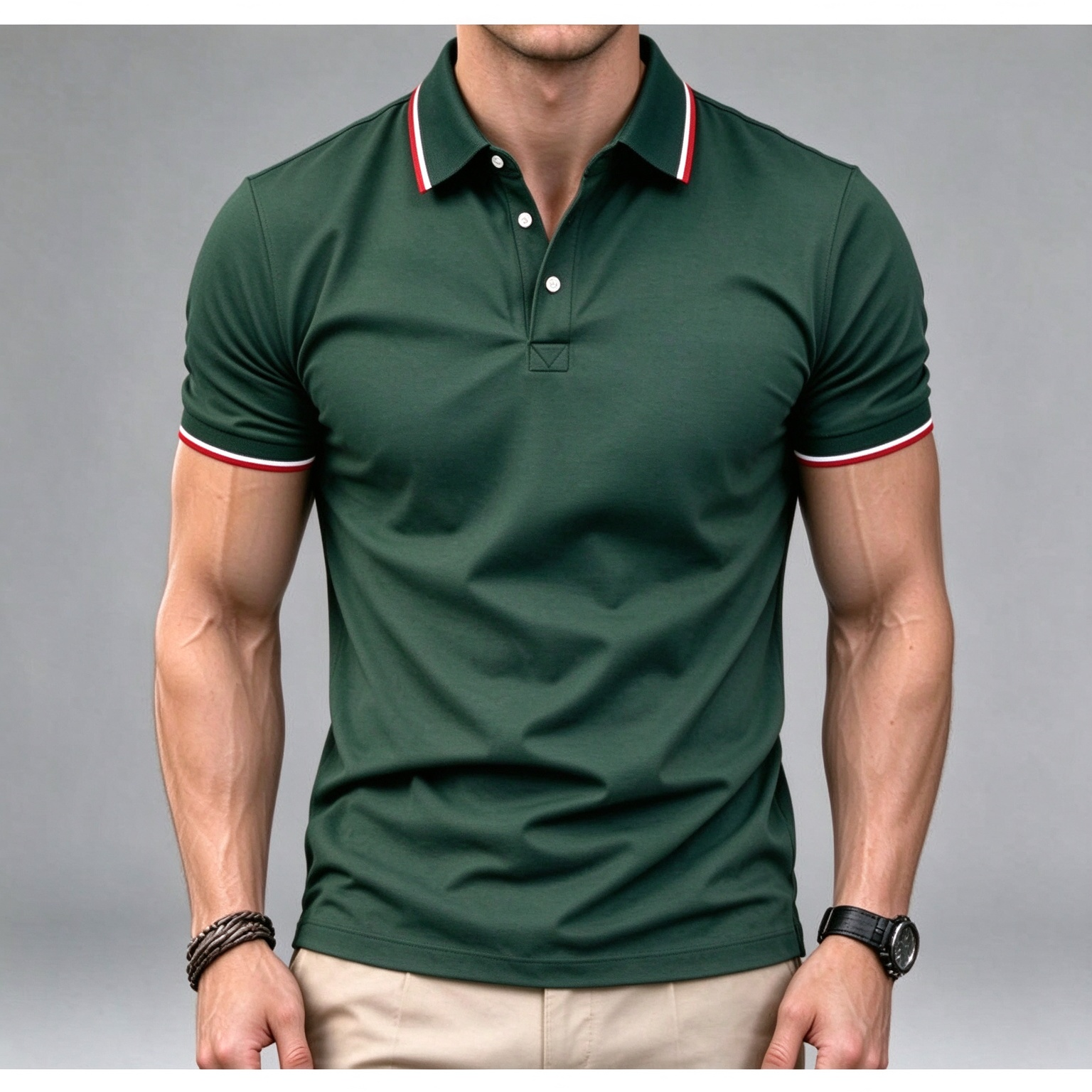 summer men fashion and casual short sleeve printed polo shirt - view 5