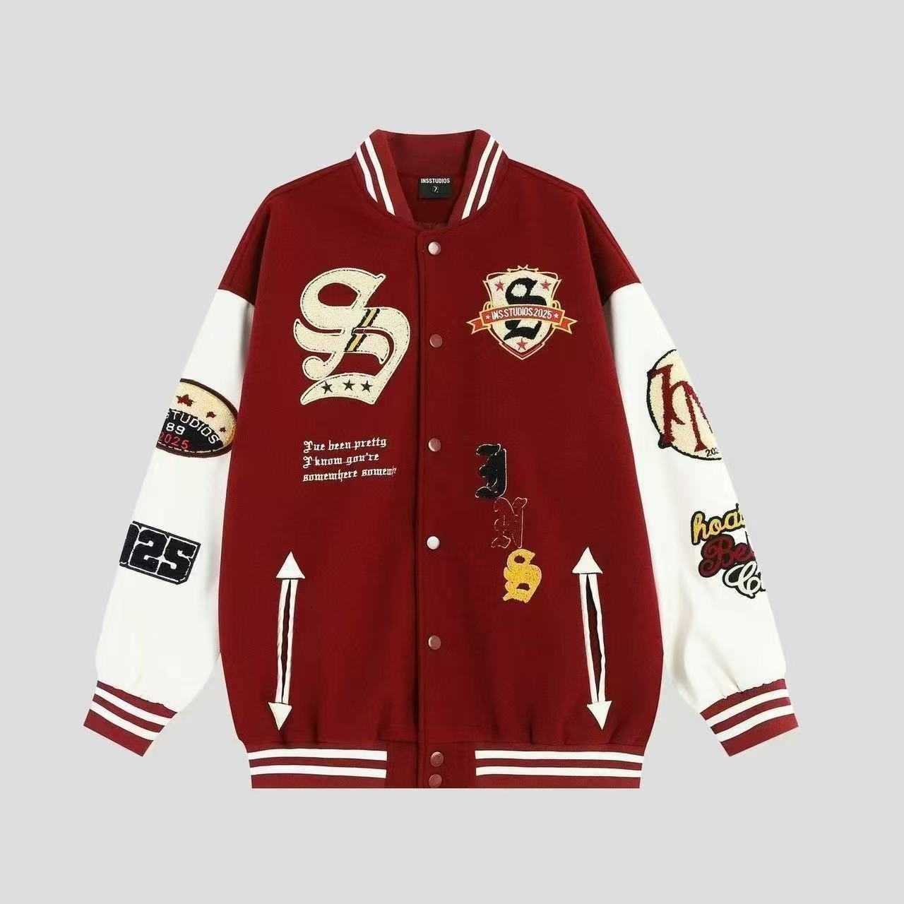Varsity Jacket Men PU Embroidery Leather Sleeves Oversized Bomber Jackets Women Baseball Coats Streetwear Men Clothing N260905 - view 7