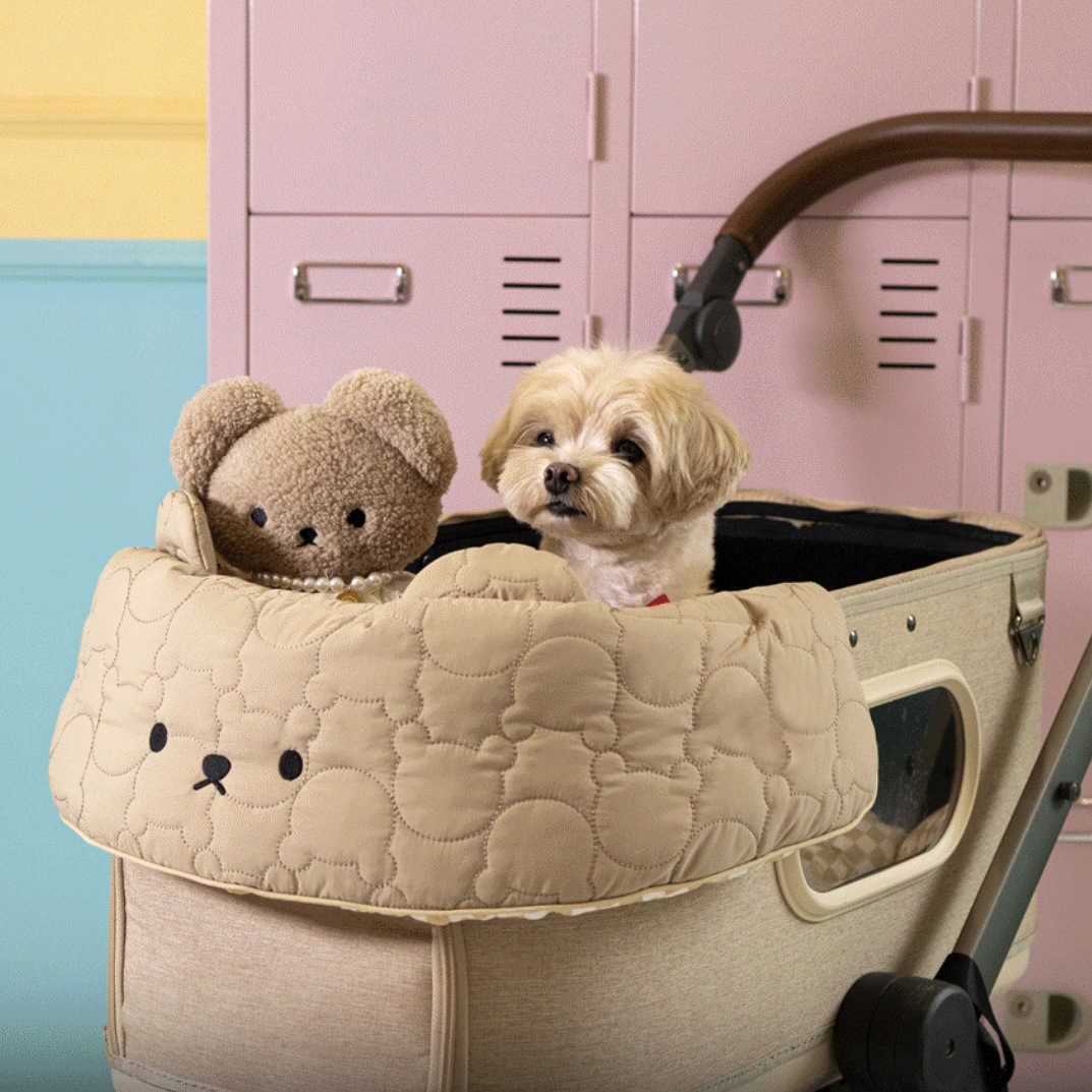 Soft Pet Dog Stroller Super Cover Cozy Front Cover Keep Out Dirt-For Pet Stroller Soft Cotton Stroller Accessories With Bunny On N260808 - view 5