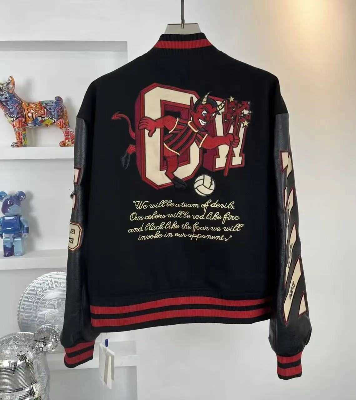 Varsity Jacket Men PU Embroidery Leather Sleeves Oversized Bomber Jackets Women Baseball Coats Streetwear Men Clothing N260905 - view 4