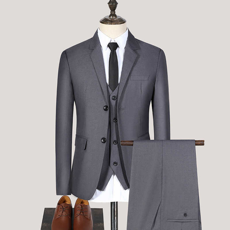 Formal Men's 3-Piece Suit White Waffle-Texture Jacket Vest Black Pants Custom Set for Wedding Groom Cocktail Party TuxedoT260903 - view 3