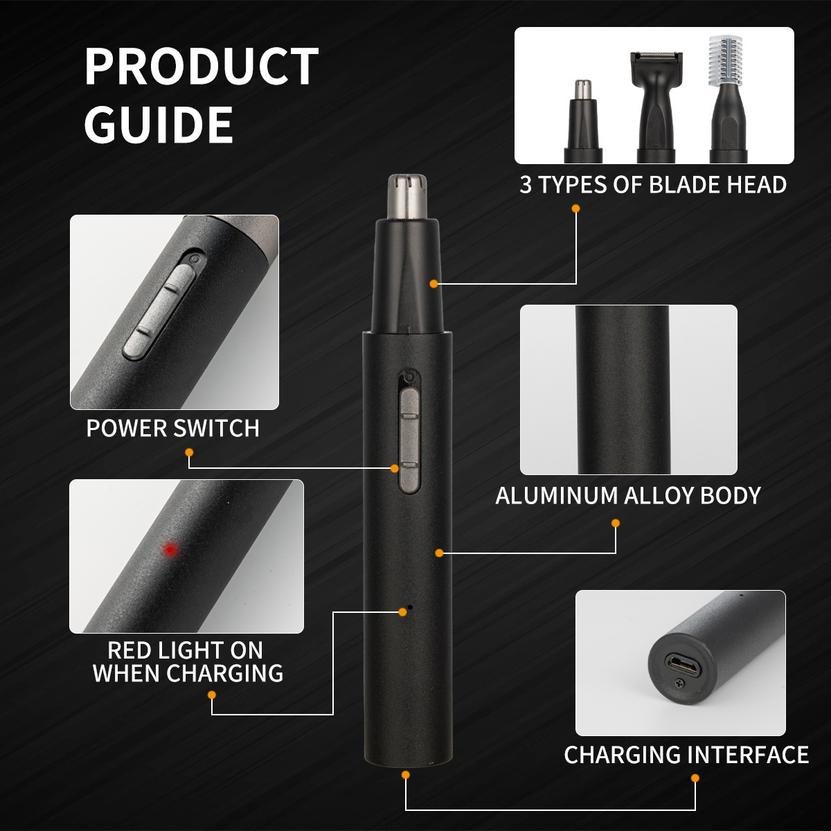 Nose Hair Trimmer Electric Nose Trimmer Men Shaver Razor Women Epilator Cutter Waterproof 241227 - view 4