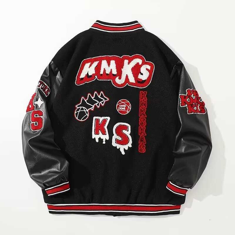 Varsity Jacket Men PU Embroidery Leather Sleeves Oversized Bomber Jackets Women Baseball Coats Streetwear Men Clothing N260905 - view 3