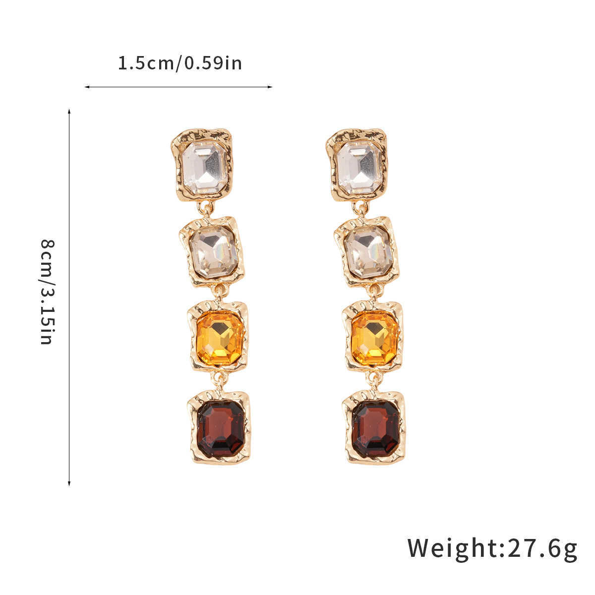 Vintage antique silver stud earrings with diamond pendant necklace set, European and American retro choker chain, luxurious high-end fashion jewelry H - view 8