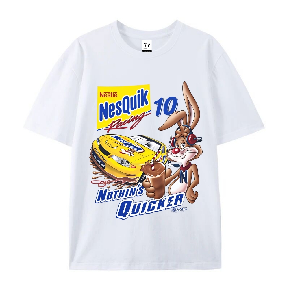 Vintage NesQuik Racing T Shirt NASCAR Chase Retro Cotton Tee Mens Womens Summer Streetwear Unisex Oversized Graphic Top Y2K Grunge Tee - view 4