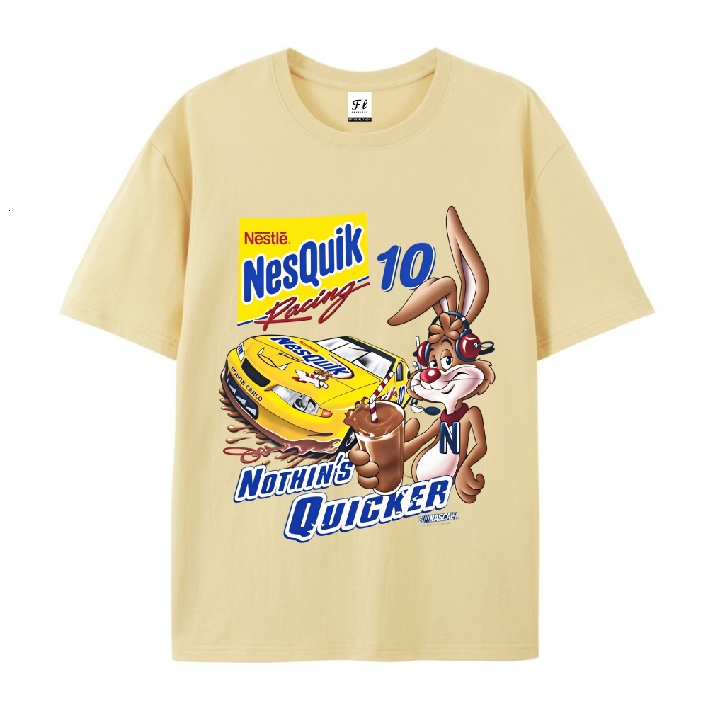 Vintage NesQuik Racing T Shirt NASCAR Chase Retro Cotton Tee Mens Womens Summer Streetwear Unisex Oversized Graphic Top Y2K Grunge Tee - view 5
