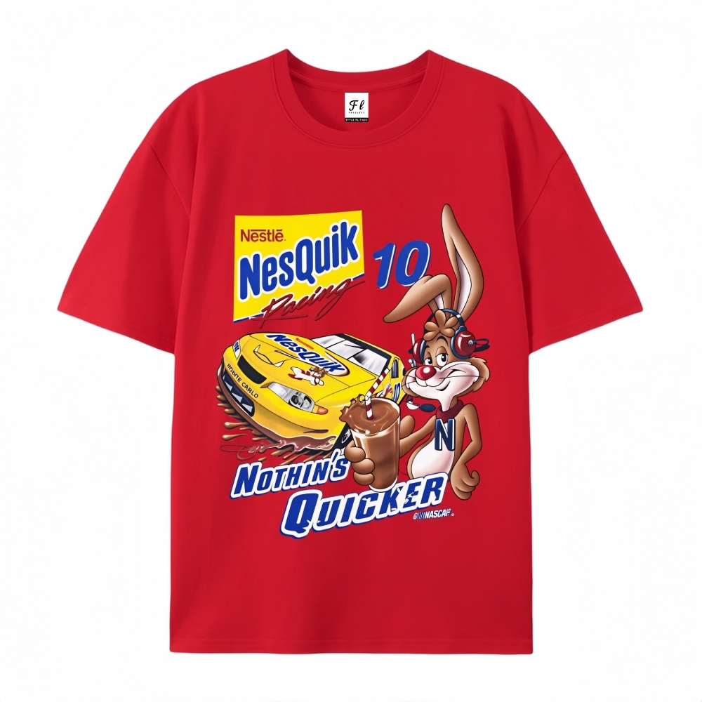 Vintage NesQuik Racing T Shirt NASCAR Chase Retro Cotton Tee Mens Womens Summer Streetwear Unisex Oversized Graphic Top Y2K Grunge Tee - view 9