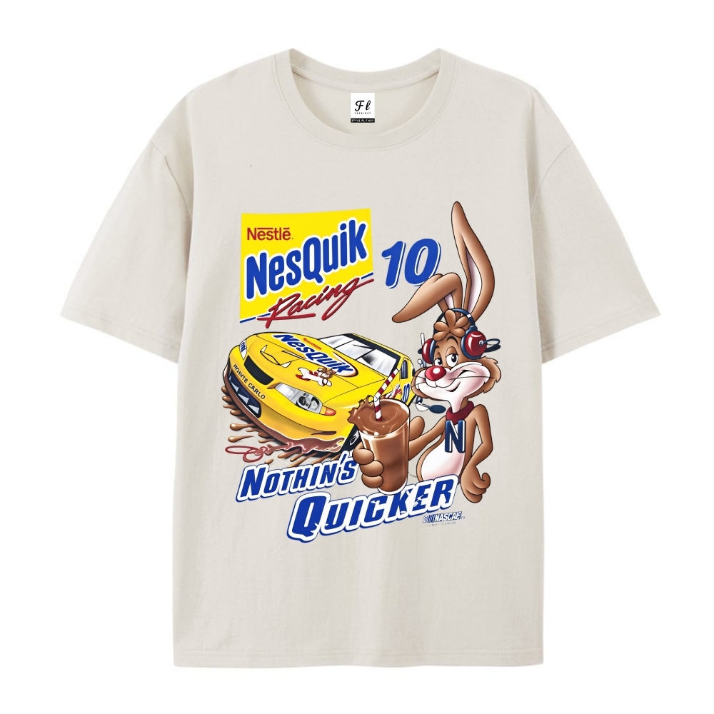 Vintage NesQuik Racing T Shirt NASCAR Chase Retro Cotton Tee Mens Womens Summer Streetwear Unisex Oversized Graphic Top Y2K Grunge Tee - view 7