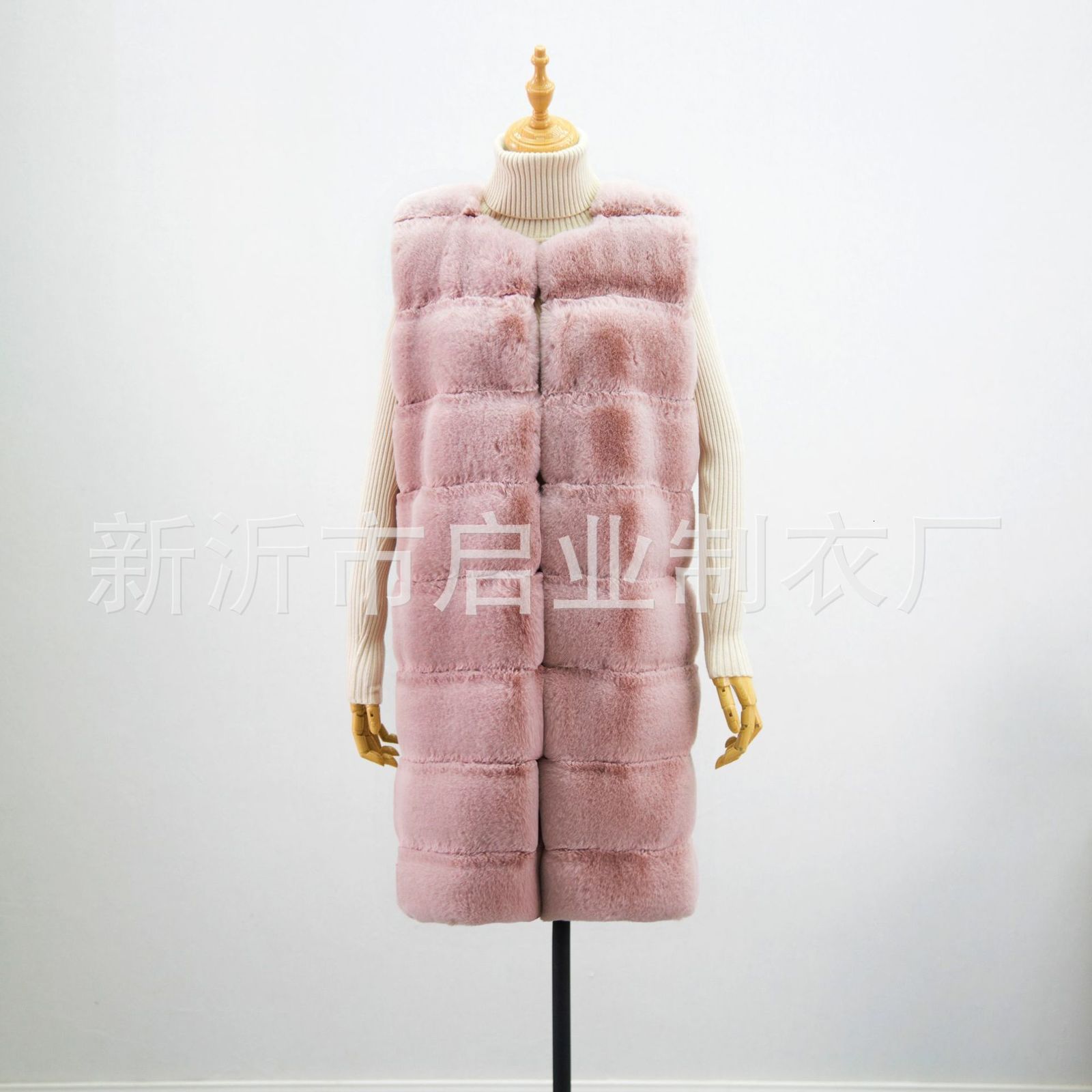Womens Fur Vest Ladies Elegant Faux Fur Long Winter Jackets Coat Black Sleeveless Waistcoat Body Warmer Outwear 201031 - view 5