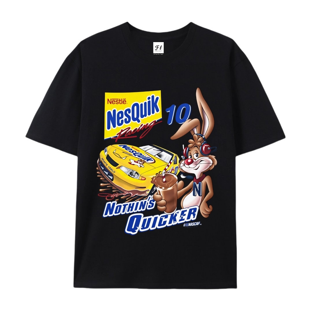 Vintage NesQuik Racing T Shirt NASCAR Chase Retro Cotton Tee Mens Womens Summer Streetwear Unisex Oversized Graphic Top Y2K Grunge Tee - view 3