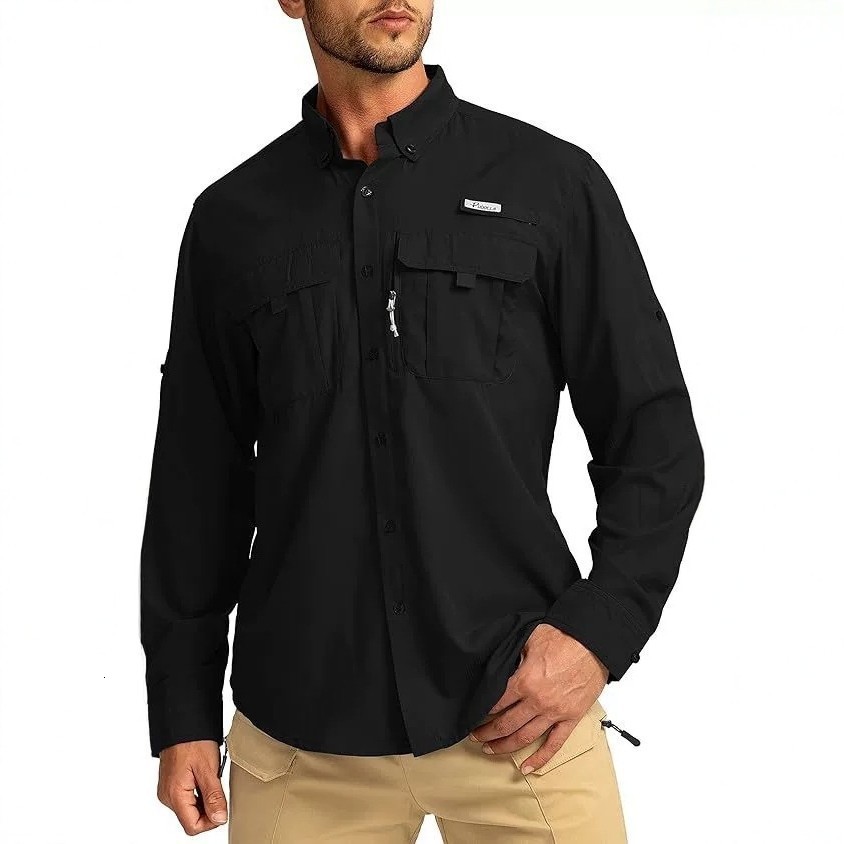 2026 Men's Outdoor LongSleeve Sun Protection Shirt Workwear Style Breathable QuickDrying Casual Solid Color TurnDown Collar Apparel 260127 - view 3